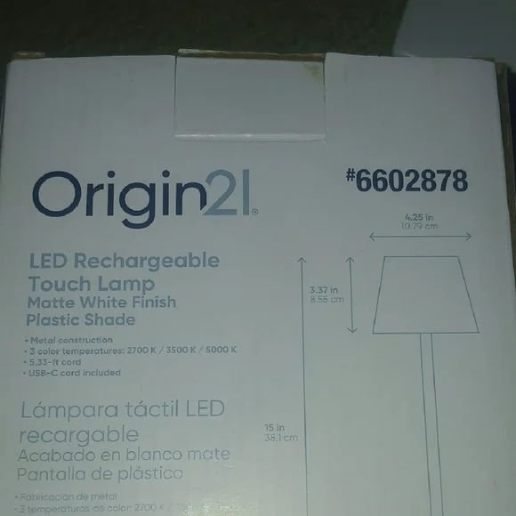NiB White LED Rechargeable Table Lamp - Picture 2 of 8